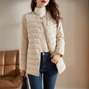 25秋冬新款 百搭保暖大衣伴侣叠穿内胆外套 轻薄鹅绒羽绒服女中长款