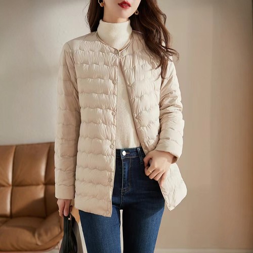 鹅绒中长款羽绒服女轻薄百搭叠穿