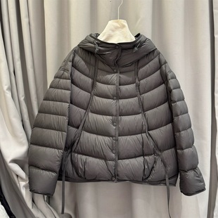 25秋冬新款 宽松连帽90白鸭绒排骨洋气减龄小个子外套 羽绒服女短款