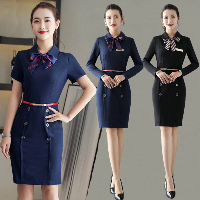 Real estate consultant work clothes high-end stewardess uniform set property front desk uniform business dress female autumn