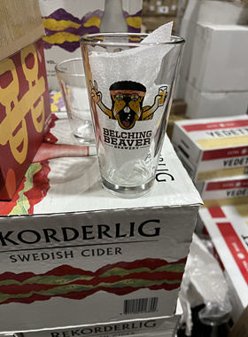 原厂 Belching Beaver美国打嗝海狸精酿啤酒杯 品脱杯 玻璃杯