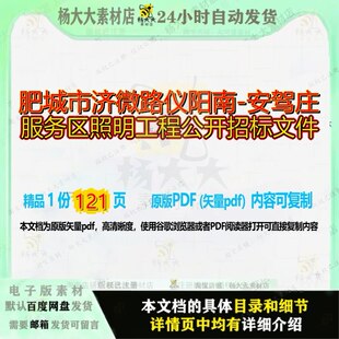 肥城市济微路仪阳南-安驾庄服务区照明工程公开招标文件121页 工