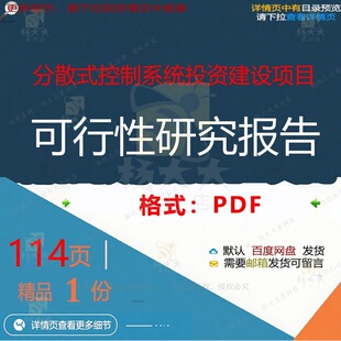 分散式控制系统投资建设项目可行性研究报告报告建设建设114页