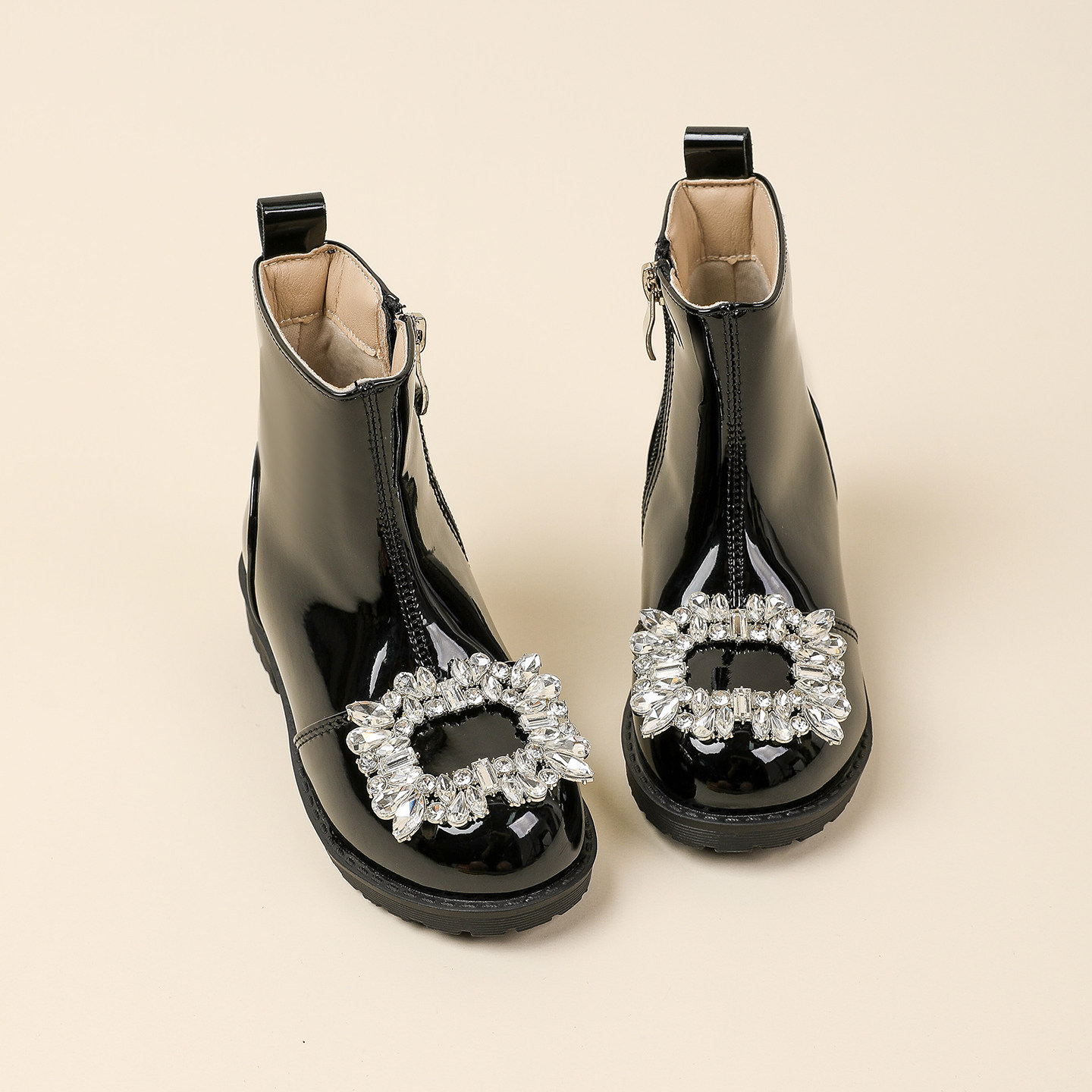 女童靴子儿童马丁靴2025新款秋冬季小中大童加绒黑色公主真皮短靴