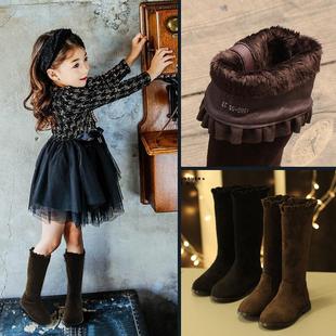 女童靴子冬2025春秋新款高筒公主长靴走秀表演单靴儿童马丁靴加绒