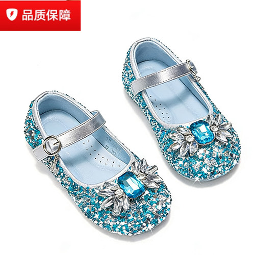 女童公主鞋儿童闪闪水晶鞋软底