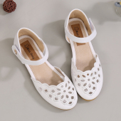 学生软底儿童凉鞋 女童凉鞋 包头白色公主鞋 夏季 中大童 真皮2026新款