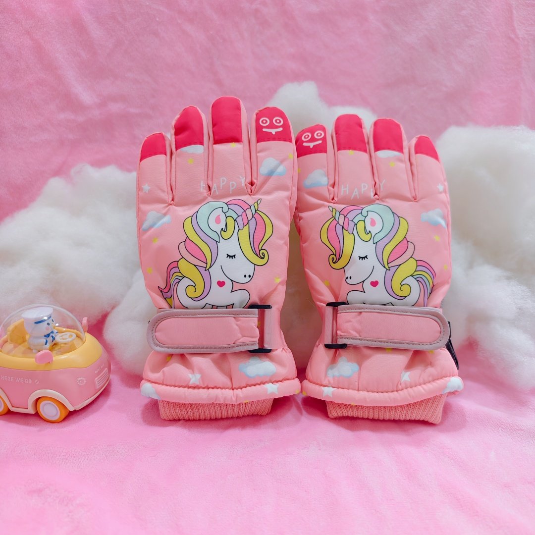 儿童滑雪手套加绒保暖冬季女童男童上学骑车玩雪防水冬天防寒防冻