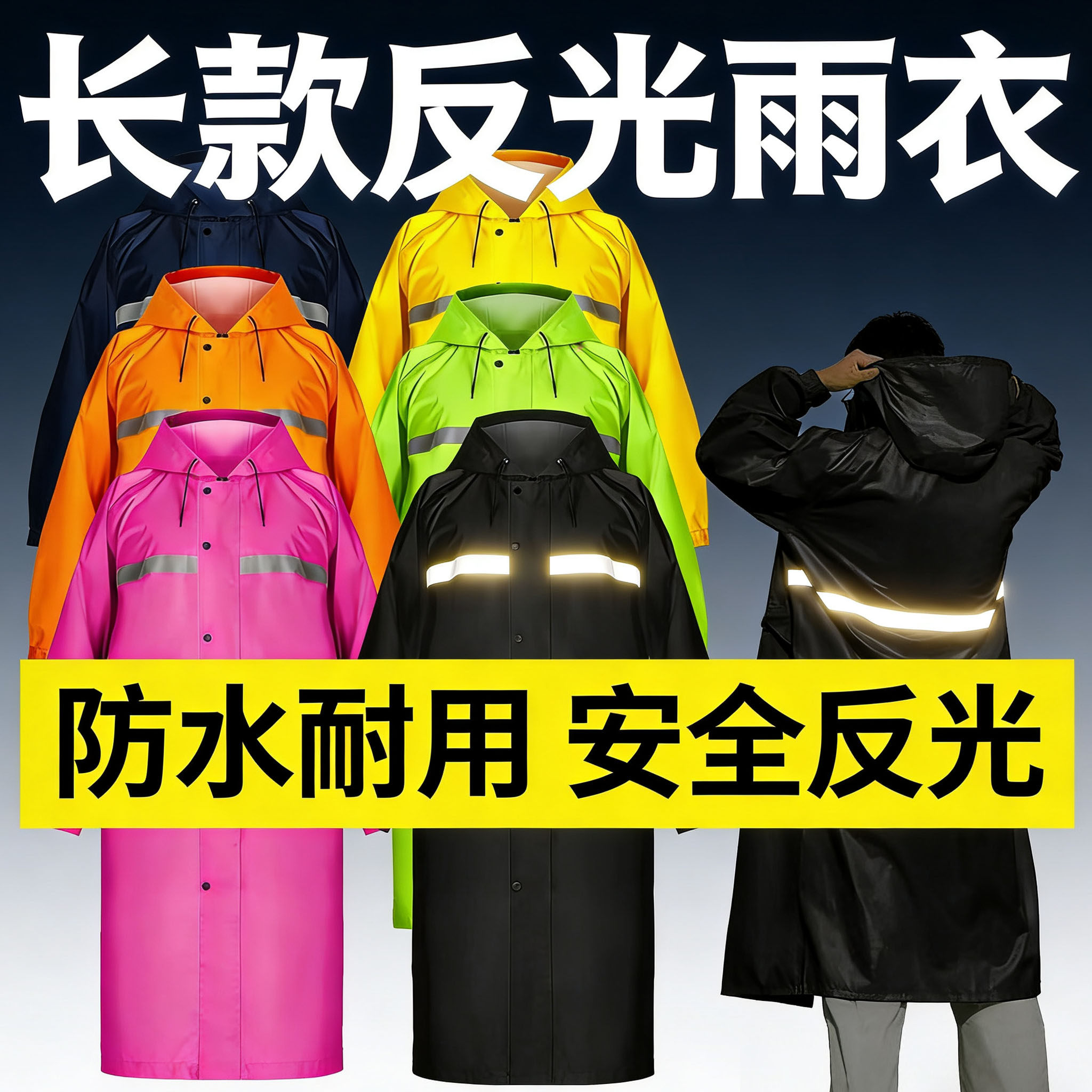 雨衣长款全身防暴雨男士女连体保安劳保物业反光双层防水加厚外套