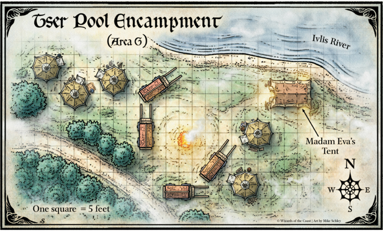 桌游驿站 DnD 5E Map:Tser Pool Encampment泰湖营盘跑团地图定制