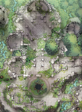 桌游驿站 Forgotten Monastery Map 被遗忘神殿DnD地下城跑团棋盘