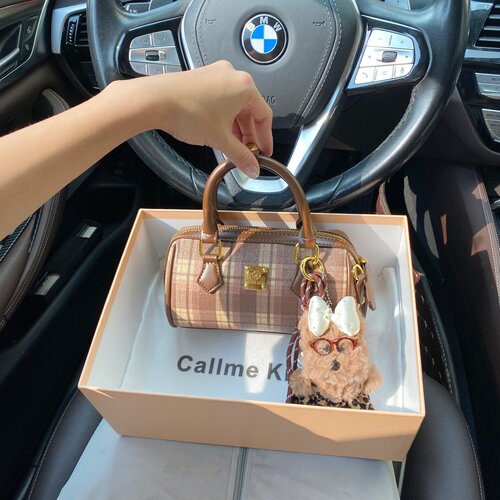 CallmeKitten复古撞色波士顿包包