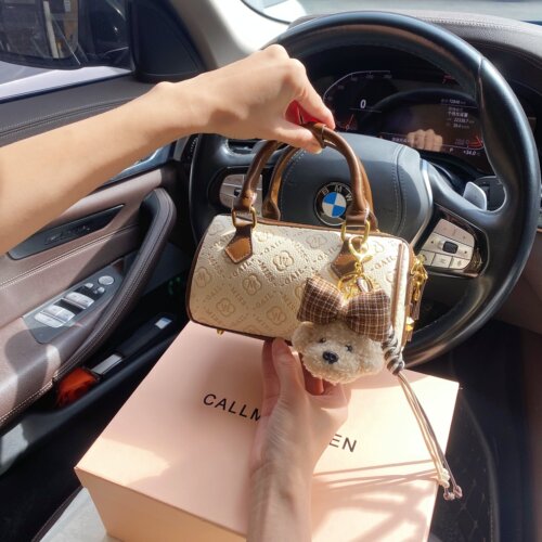 CallmeKitten复古撞色波士顿包包