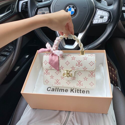 CallmeKitten撞色百搭压花小方包
