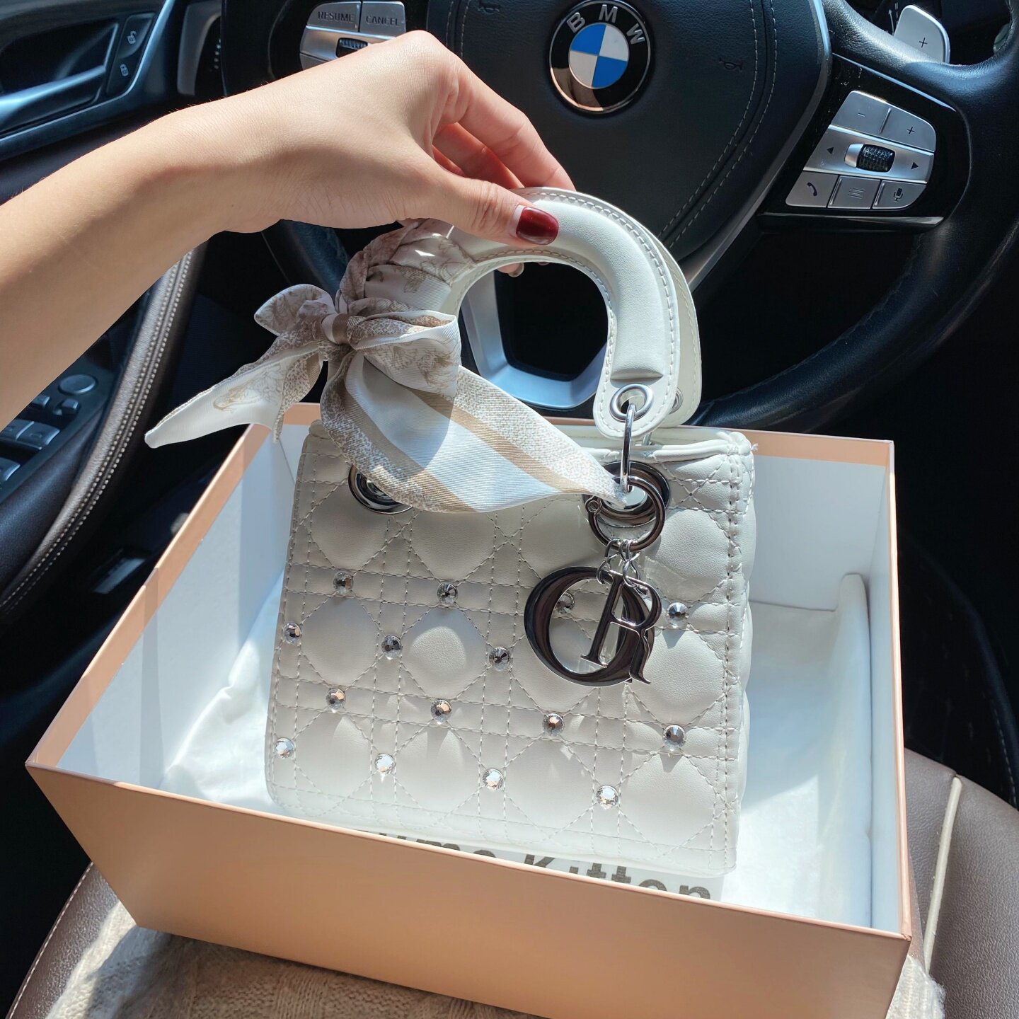 CallmeKitten高级感轻奢镶钻戴妃手提包包2026春夏新款单肩斜挎包