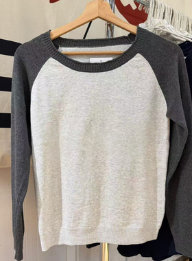 Brandy Girl BM官网美式复古圆领长袖T恤bm宽松休闲百搭上衣女潮