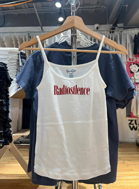 Brandy Girl BM新款美式复古字母印花吊带背心bm百搭显瘦上衣女