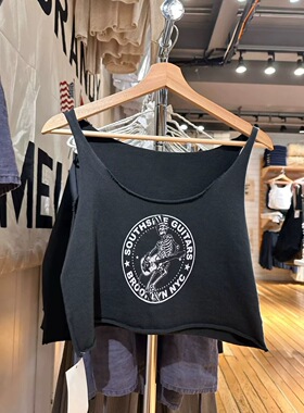 Brandy Girl BM新款美式复古骷髅摇滚毛边背心bm百搭上衣女