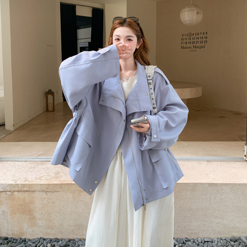 新款主推韩系中长款风衣外套606-p205-k319,女装风衣,2C062