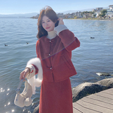 新款大货已出-90绒羽绒服宽松小个子外套套装裙898-p295-k419，女装套装/套裙，2C062