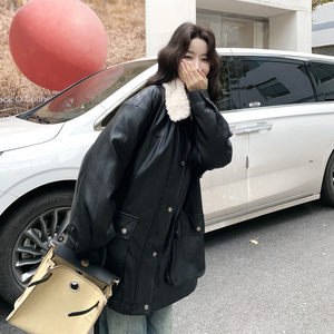 主推新款-90绒中长款羽绒服宽松小个子皮衣外套879-p325-k489图片