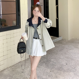 新款大货已出两面穿韩系中长款风衣外套-2593-p180-k269，女装风衣，2C062