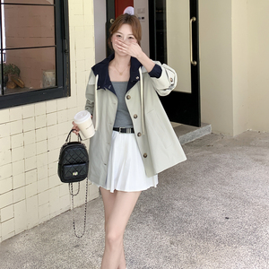 新款大货已出 两面穿韩系中长款风衣外套-2593-p180-k269图片