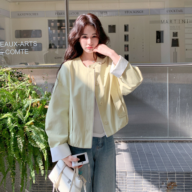 新款大货已出宽松韩系短款风衣外套618-p145-k239,女装短外套,2C062