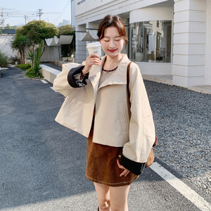 新款大货已出 宽松韩系短款风衣外套616-p150-k239图片
