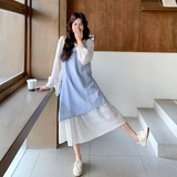 新款吊带连衣裙两件套套装611-p175-k289，女装连衣裙，2C062