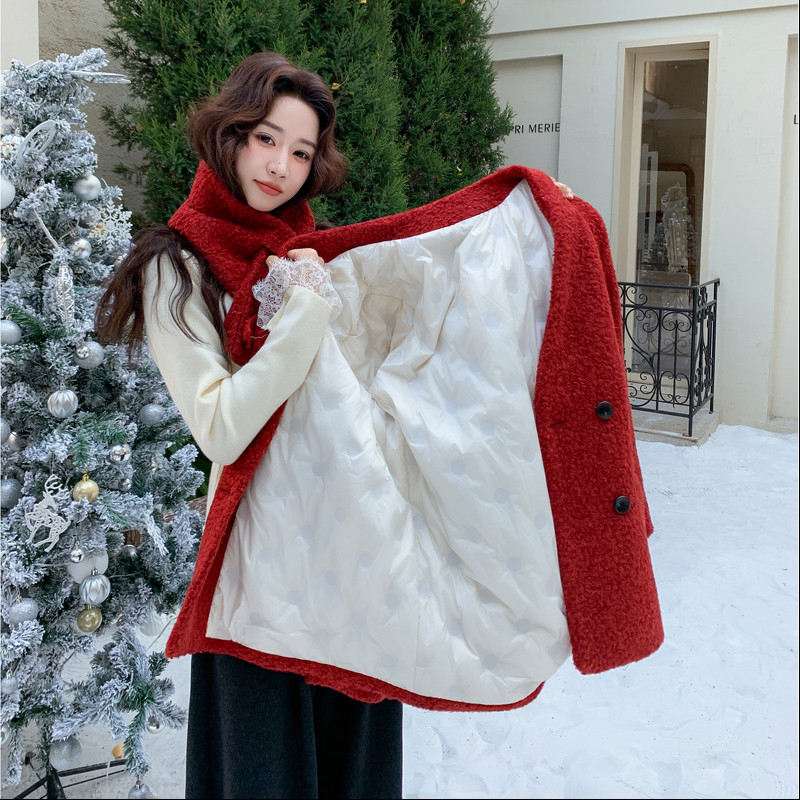 新款大货已出-90绒短款呢料羽绒服宽松小个子外套890-p235-k358图片