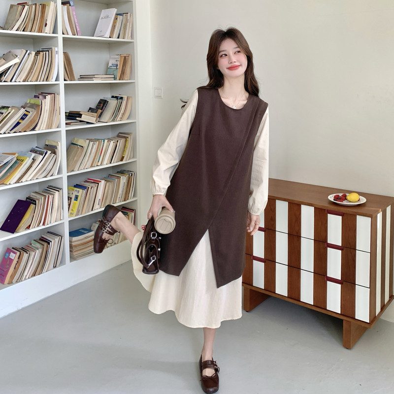 新款假两件减龄韩系连衣裙女615-p155-k249,女装连衣裙,2C062