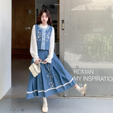 新款主推马甲衬衫上衣三件套半裙套装612-p215-k349，女装汉服，2C062