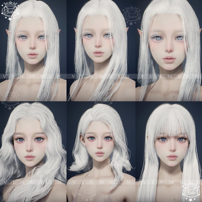 秒发【白化羽】永恒之塔2捏脸女AION2天族魔族国服台服国际服