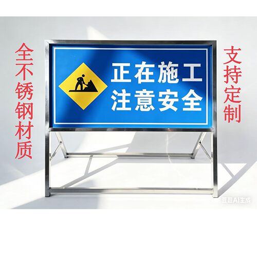 不锈钢施工牌可折叠201可定制