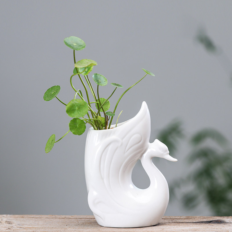 European style to work in an office desktop lovers Cartoon swan Hydroponics Flower pot white originality balcony Green plant ceramics Flower potin the Flower delivery/Flowers simulation/Plants gardening , Vase/Flower/Flowerpot/Flower (New) , Flowerpot  category - from Buy2taobao.com to provide professional Taobao agent buy service