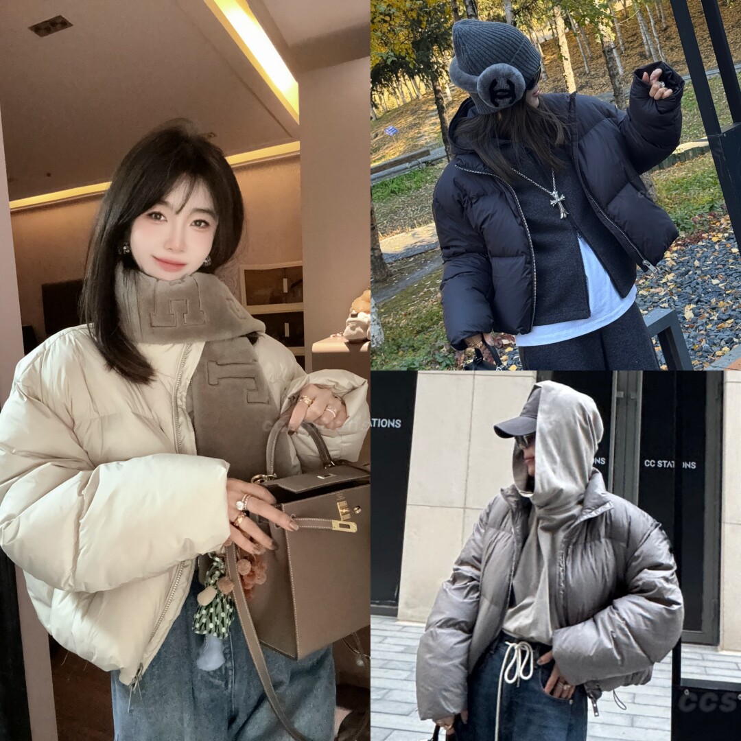 ccstations小立领竖拉链面包服羽绒服（鹅绒）