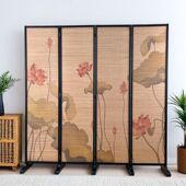 中式 竹子屏风隔断墙客厅折叠移动挡板卧室遮挡现代简约办公室家用