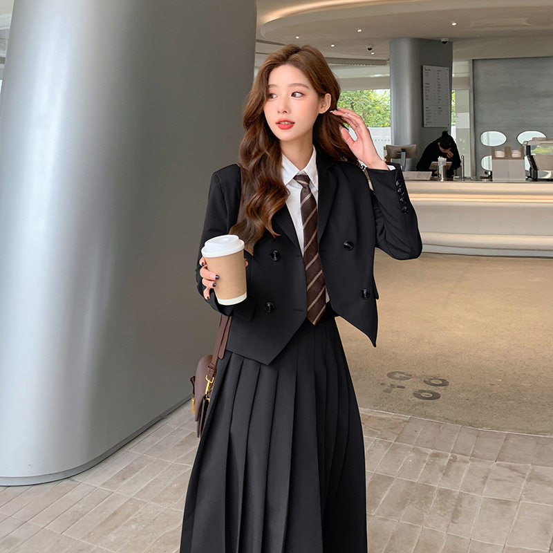 实拍学院风西装套装裙2026春秋新款网红爆款面试JK制服西服外套女