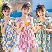 7岁可爱女童分体泳装 儿童泳衣女孩两件套平角裙式 中小童3