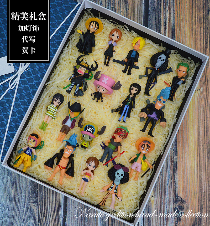ONEPIECE全套Q版手办模型路飞娜美乔巴周边摆件公仔玩偶生日礼物热销25件有赠品