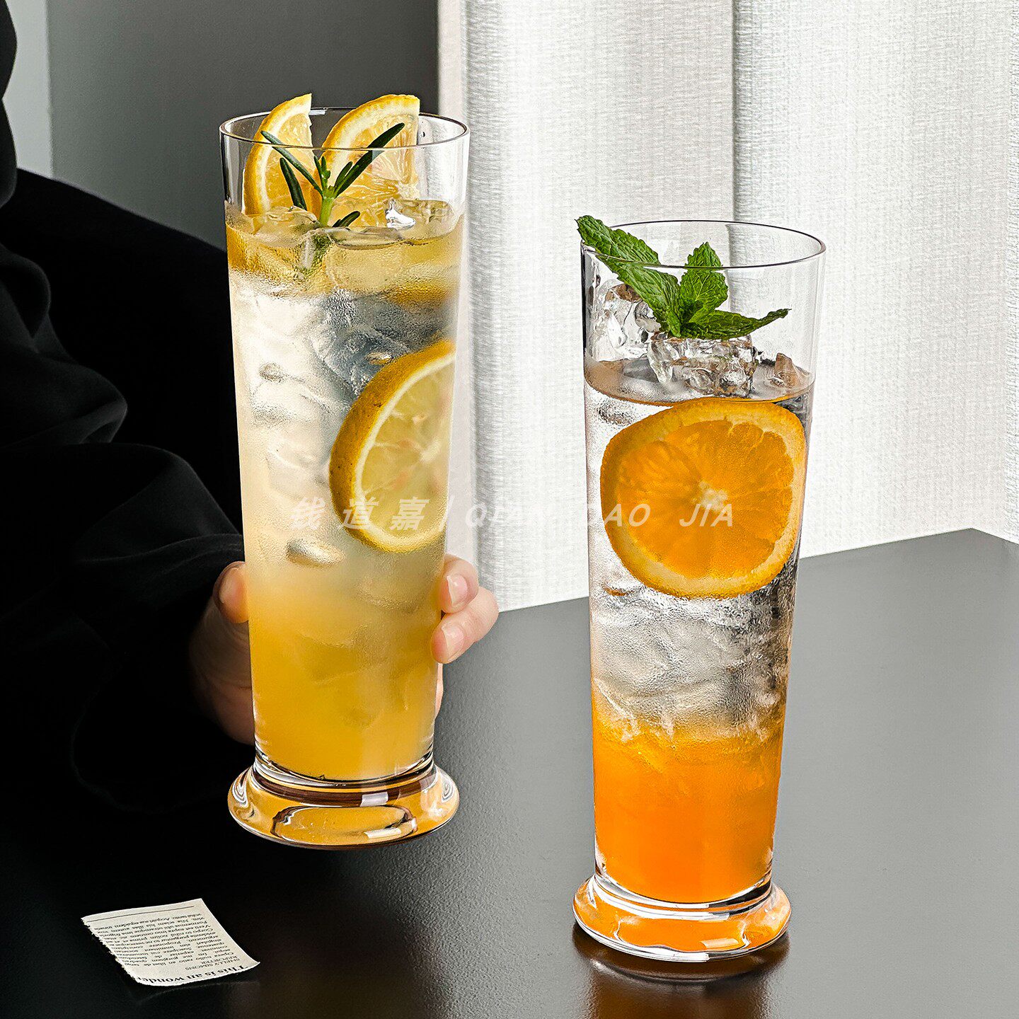 钱道嘉ins餐厅大容量厚底果茶杯