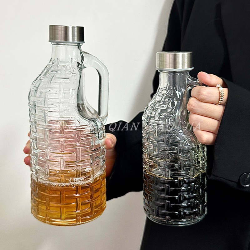 钱道嘉密封盖泡酒玻璃瓶玻璃酒壶