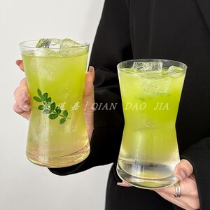 创意收腰漏斗玻璃杯果汁杯咖啡杯