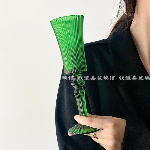钱道嘉玻璃商用复古否高脚杯