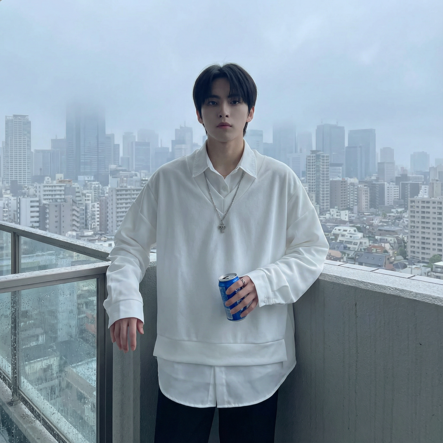 现货假两件长袖衬衫宽松衬衣港风休闲百搭上衣GK25-P58，男装衬衫，星座1017