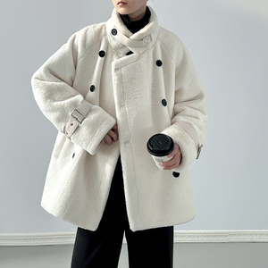 羊羔毛外套男秋冬新款加厚保暖复古棉服 DY49-P130图片