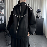 现货2026日系拼接立领夹克春秋季潮牌宽松休闲运动外套V226-P68，男装夹克，星座1017