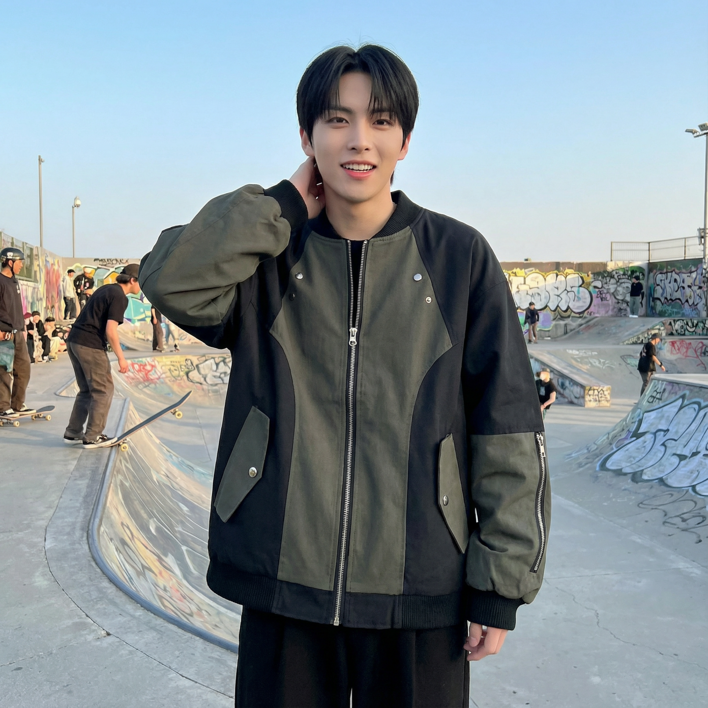 现货休闲百搭撞色拼接棒球服美式复古夹克JK830-P80，男装夹克，星座1017