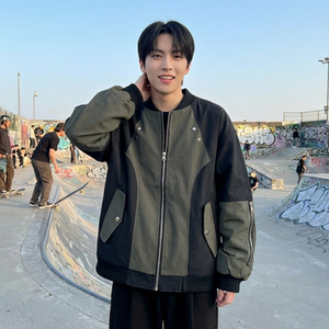 现货休闲百搭撞色拼接棒球服美式复古夹克 JK830-P80，男装夹克，星座1017